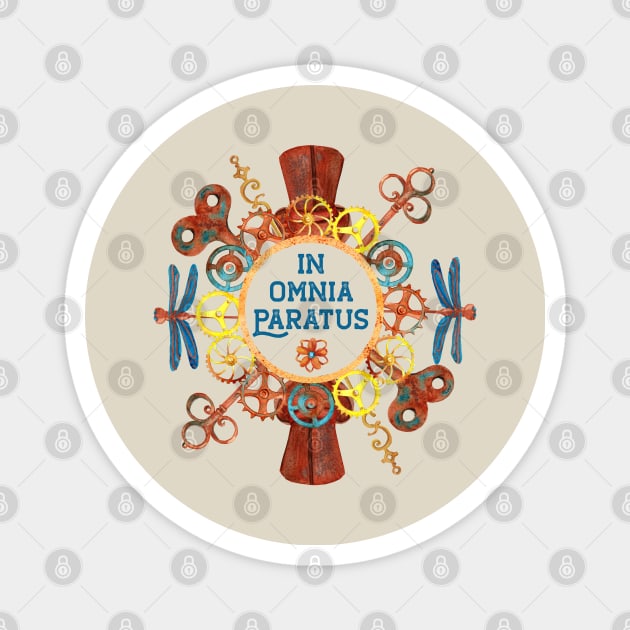 In Omnia Paratus - Steampunk Magnet by Stars Hollow Mercantile